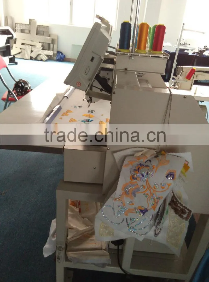 China Guangzhou CNC computer flat garment cap hat sequin towel single two 4 6 head 6 9 12 needles embroidery machine price