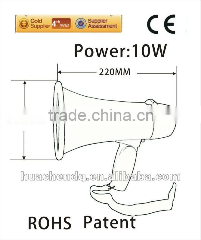 10w cheer megaphone with music made from ABS material for wholesale