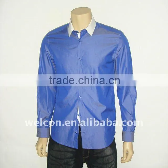 100% cotton urban casual long sleeve solid China OEM shirt factory