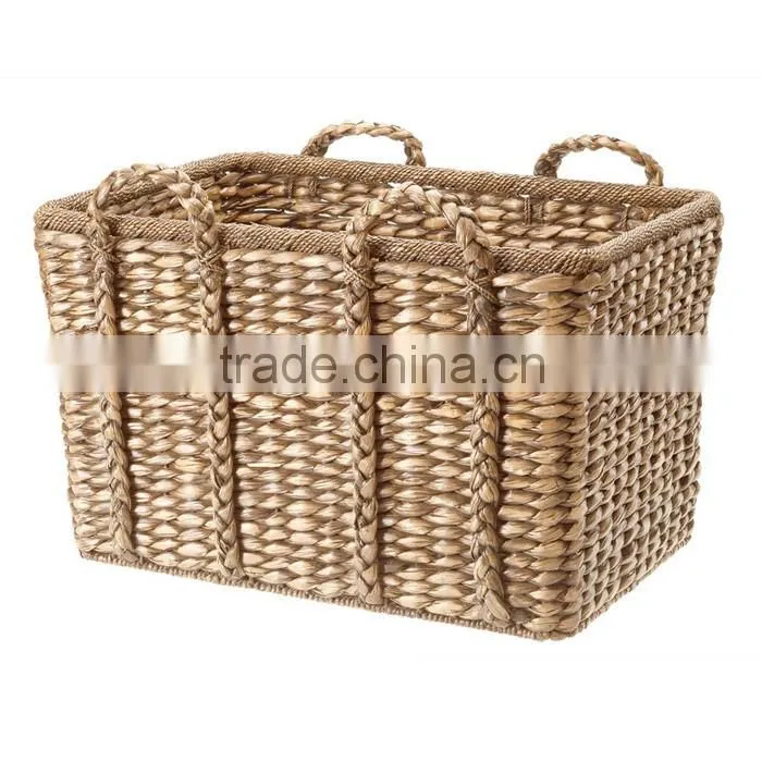 Natural seagrass storage basket with handles