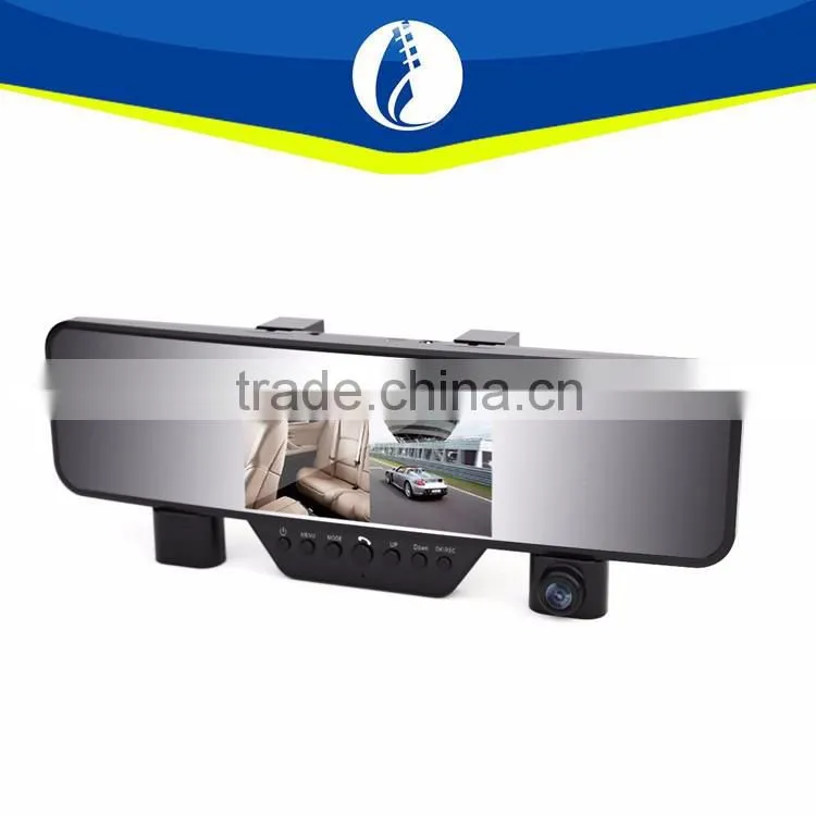 both inside outside g-sensor dual camera recording 1080P Car DVR Bluetooth Rearview Mirror Camera