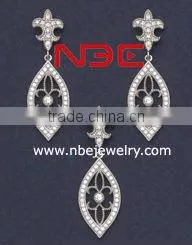 Wax micro setting 925 sterling silver jewelry set