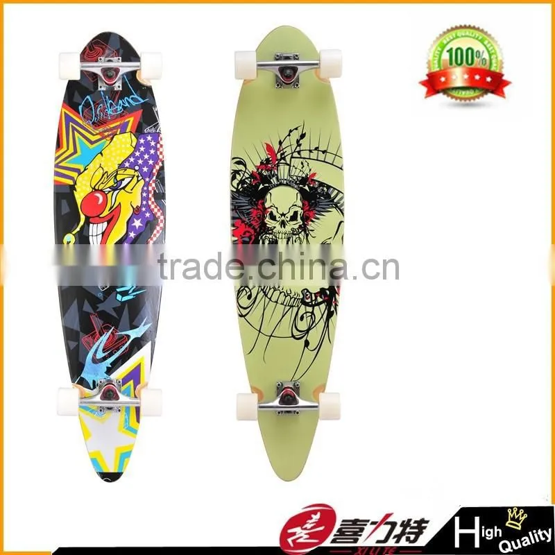 High quantity longboard wholesale Canadian maple heat transfer printing longboard skate