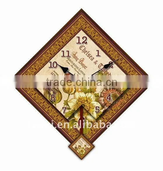 wall clock with swinging pendulum