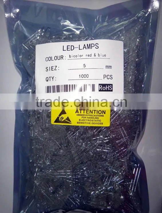 red&blue led 3mm bi color