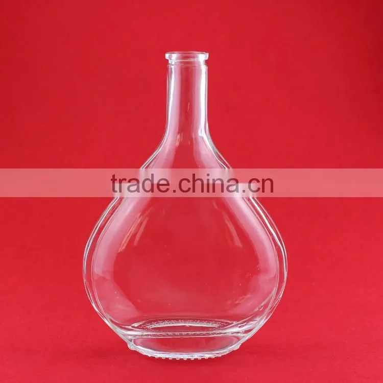 High quality heart gin bottle frosted alcohol bottle violin glass bottle