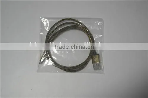 Gold Colour Micro USB Cable Nylon Line and Metal Plug Data Sync Charger microusb cable for samsung galaxy s6 s5 s4