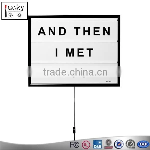 Modern A4 Led Lightbox Three Line Cinema Light Box Acrylic AA Battery Powered USB Cable+ 85 Letters Numbers DIY Home Art Decor