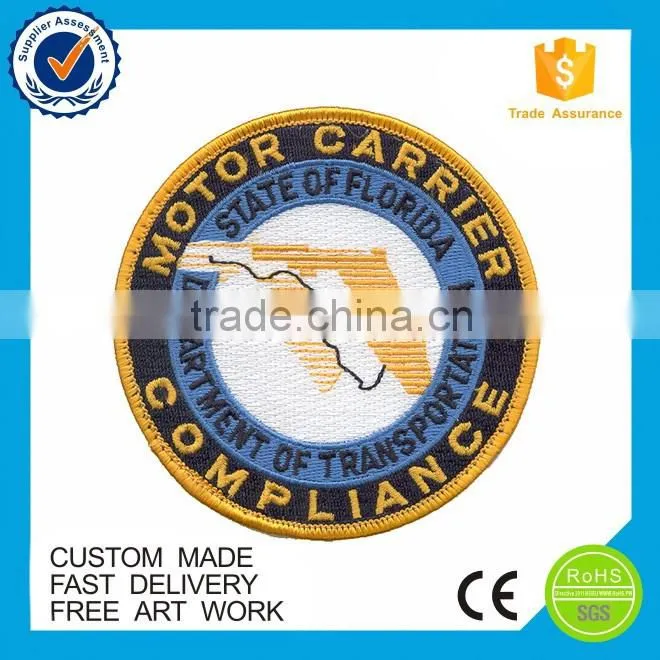 Hot sale sew-on backing wholesale embroidered patches for clothes