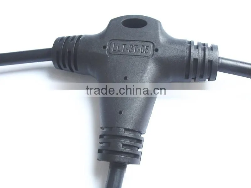 LLT waterproof Tee connector 3-way wire splitter for lighting system