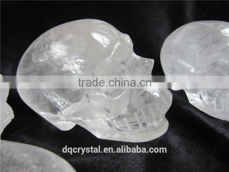 Hot sale natural clear white china crystal skull