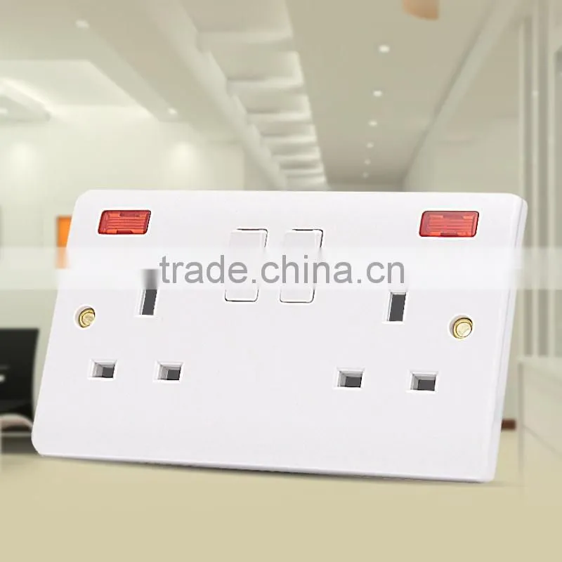 High quality UK standard double 13A electric wall switch