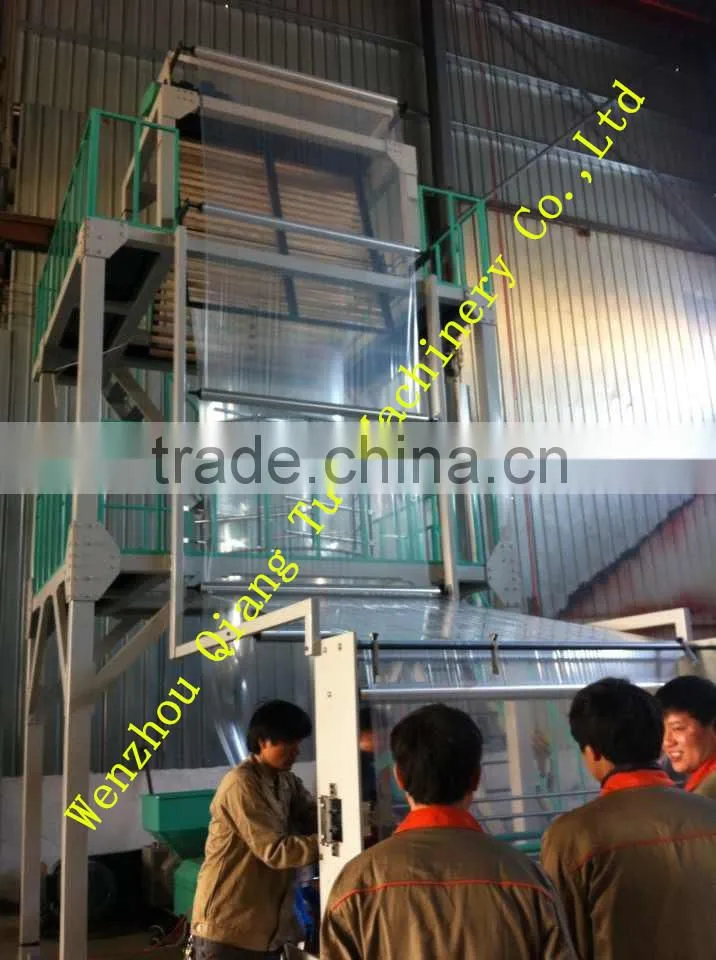 Leading manufacturer two layer co-extrusion rotary die head extruder with back to back rewinder