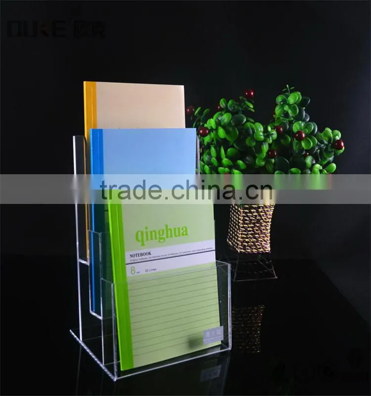 hot selling free standing clear acrylic brochure holder standee