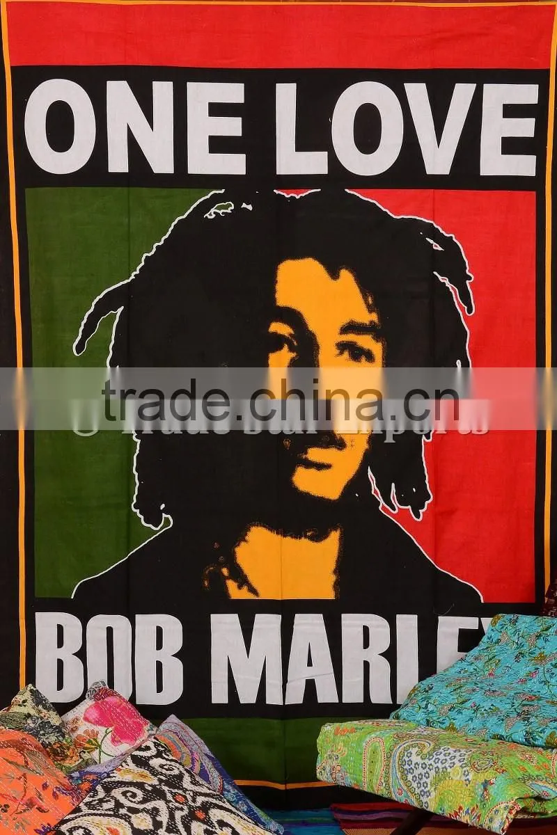Wholesale Bob Marley Tapestry Indian Wall Hanging Hippie Tapestries Cotton Bedspread Boho Picnic Throw