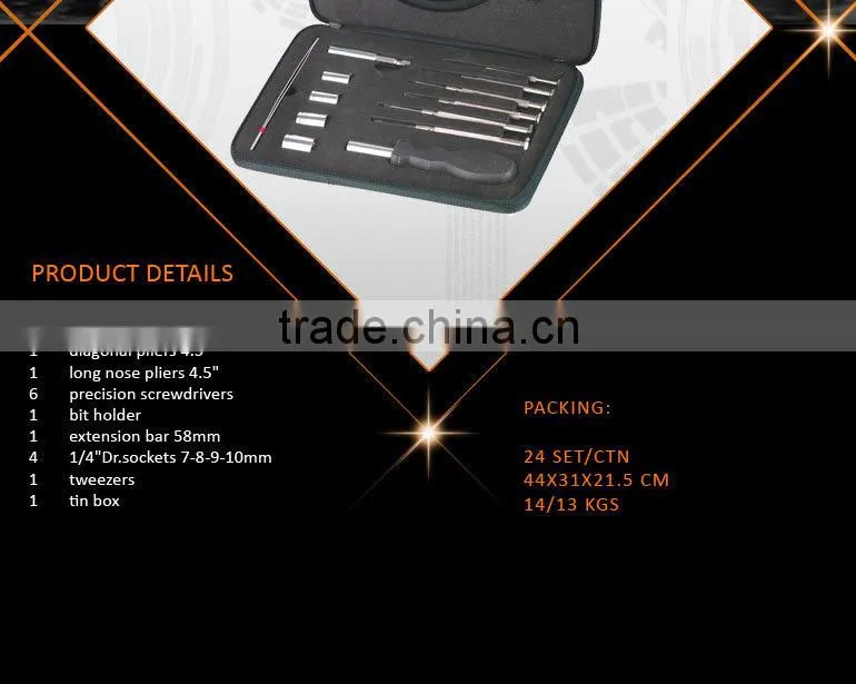 26pcs Promotional Small Mini Tin Box PackedHand Tool Set Kit