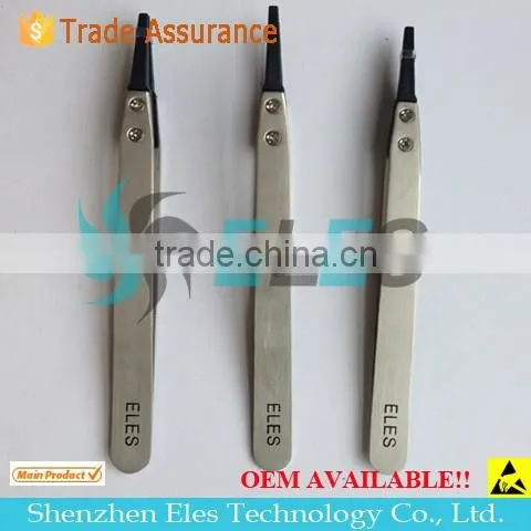 Wholesale black antistatic esd plastic tweezers