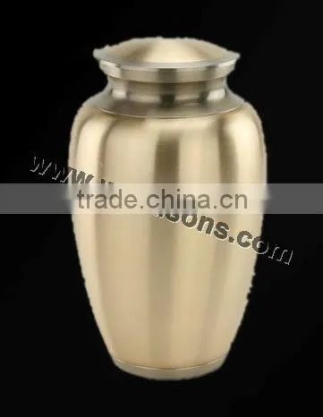 Handmade Stylish Metal Cremation Urns in small and large sizes in brass and aluminium with decoration