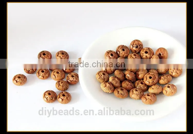 10x14mm lotus flower buddha wood round beads for bracelet making