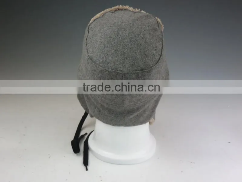 Fleece Winter Hat with Leather Patch