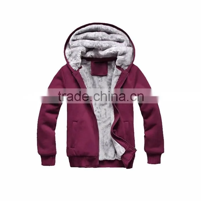 Men Winter Sweatshirts Warm Jackets Thick Velvet Hooded Zip Coat Hoodies