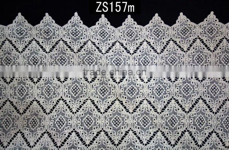 white bridal embroidered tulle lace fabric