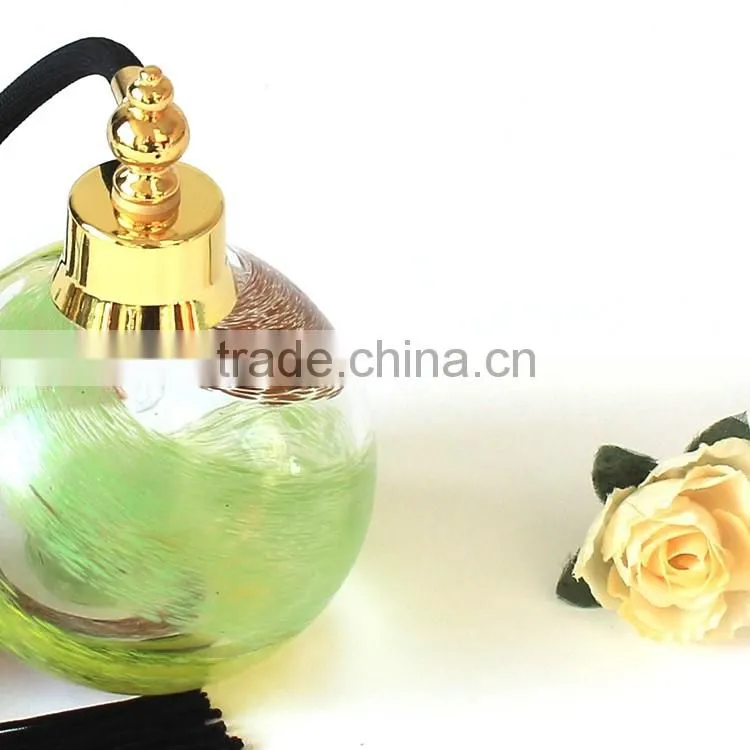 Wholesale High-grade Cheap Multicolour Circular Glass Transparent Gasbag Perfume Bottle With Airbag Spray Pump