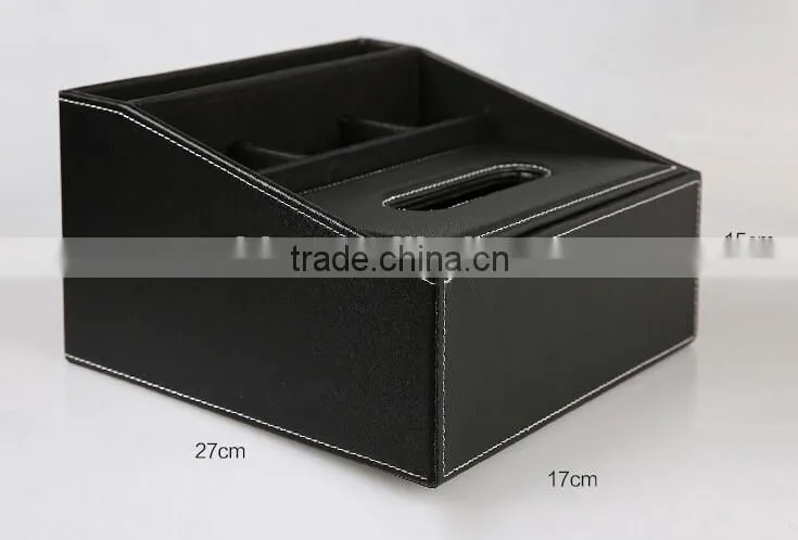 High Quality originality black PU storage box/tissue boxes