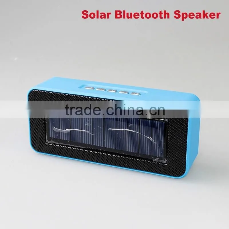 2016 portable mini fm gift bluetooth wireless solar powered speaker