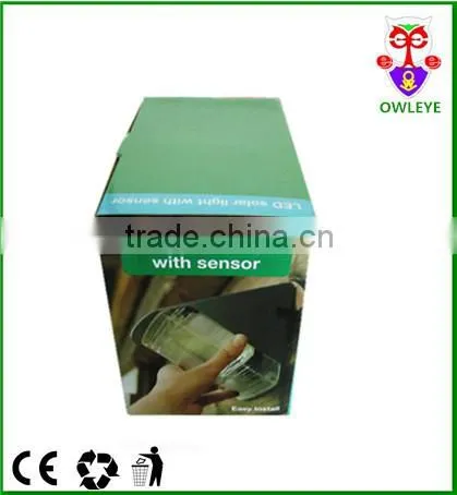 solar motion sensor security light,solar sensor light with PIR,IP44 outdoor solar sensor light