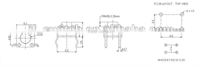 6mm Miniature Tact Switches TS-1102