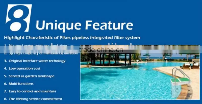 PK8020 Children pool used wall-hung integrated swimming pool water filter housing
