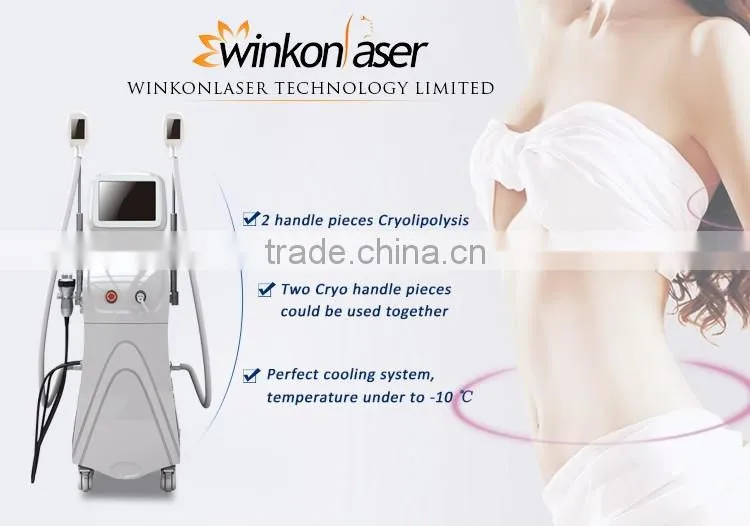 2017 Hottest wholesale cryo + cavitation + RF technologies vertical cooltech fat freezing machine
