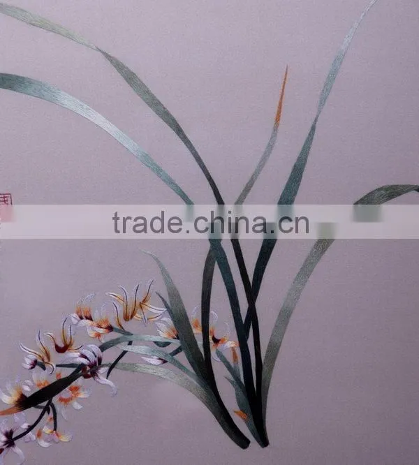 Handworked embroidery wall-hanging---Cymbidium