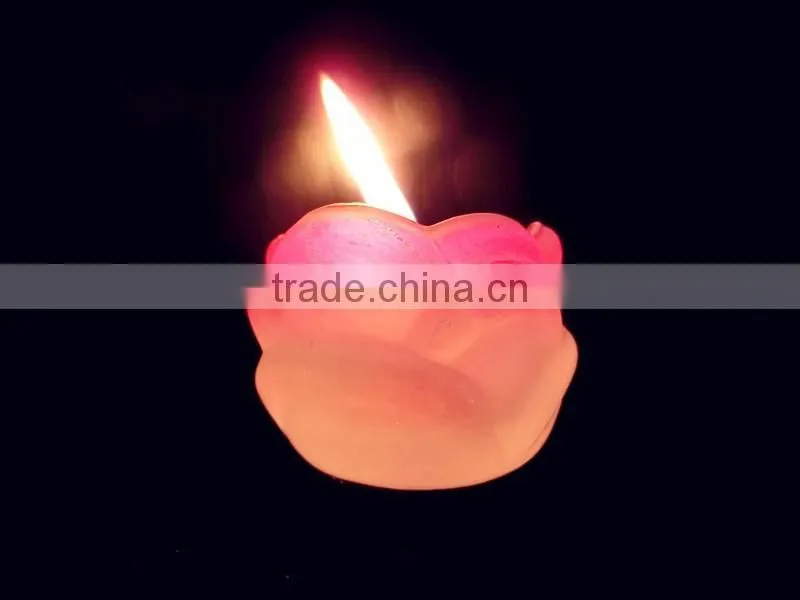 unique shaped pink colored flower shaped candlestick glass container/candle holder