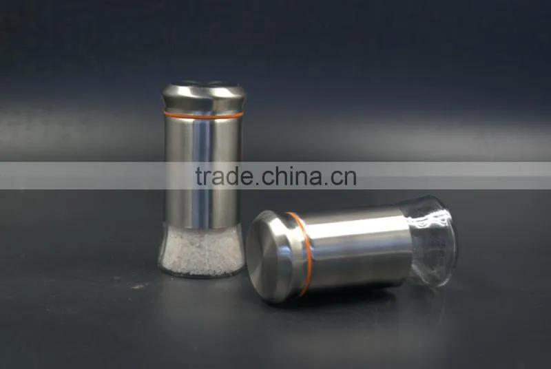 Salt and pepper glass bottle silver coat