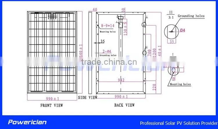 250Wp A Class Poly Solar Panel for On Grid System Grid Tie System