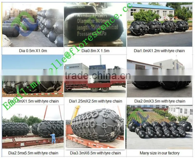CCS BV approved Marine pneumatic rubber fender for ship use
