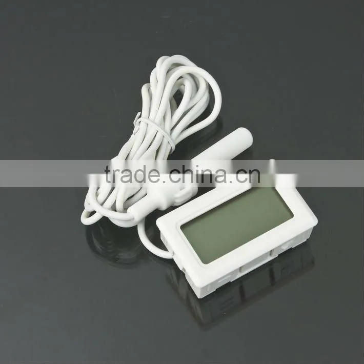 Mini Digital LCD Thermometer Humidity Temperature Hygrometer W/ Cable White
