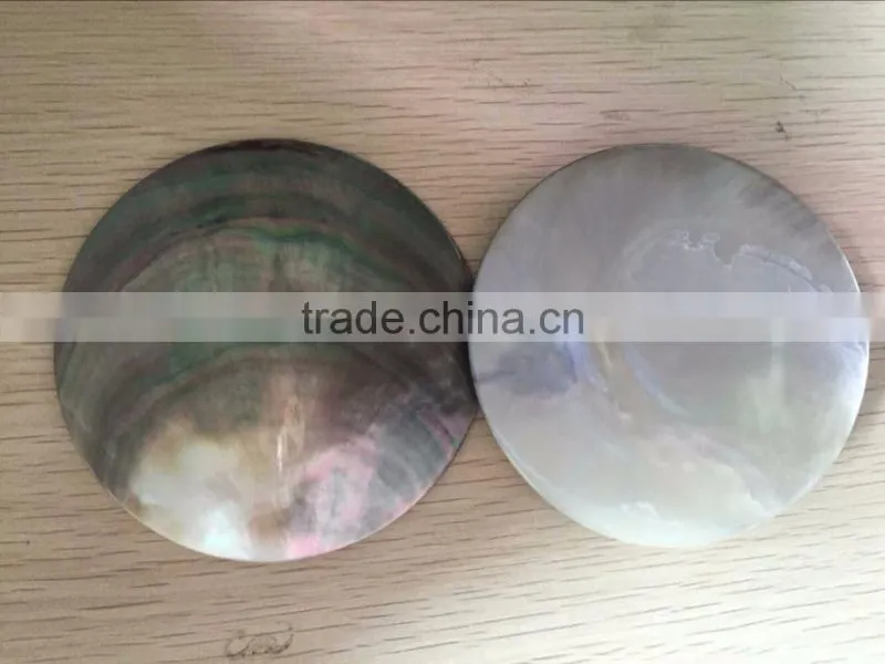 polished black lip mother of pearl shell disc