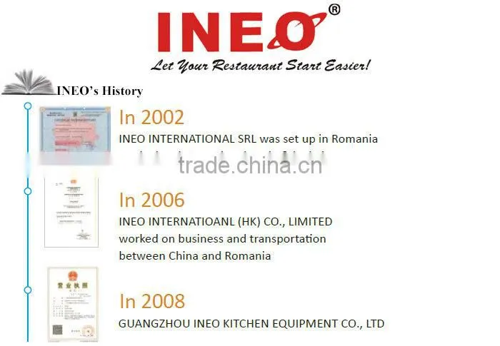4 Glass Doors Stainless Steel Commercial Cooling Worktable(INEO are professional on commercial kitchen project)