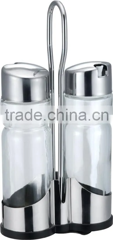 Glass Oil And Vinegar Bottle Cruet Set For Kitchen Use