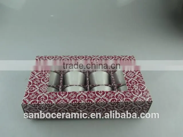 Stock cheap White Ceramic mini ice cream cup with Gife Box