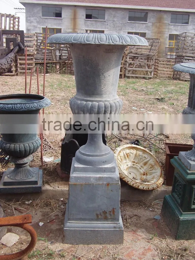 Alibaba assurance antique cast iron garden urns HS-P-375