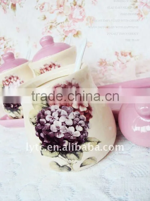 Fine style 3pcs decorative ceramic canister