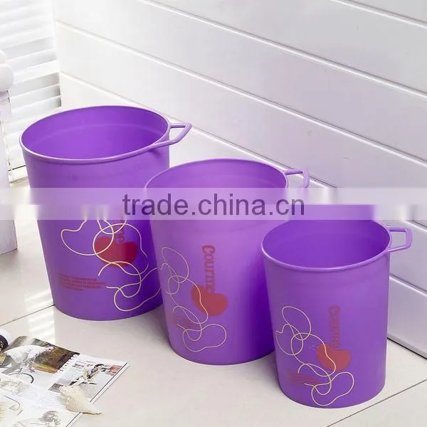 three size PP plastic wastbin with the handle
