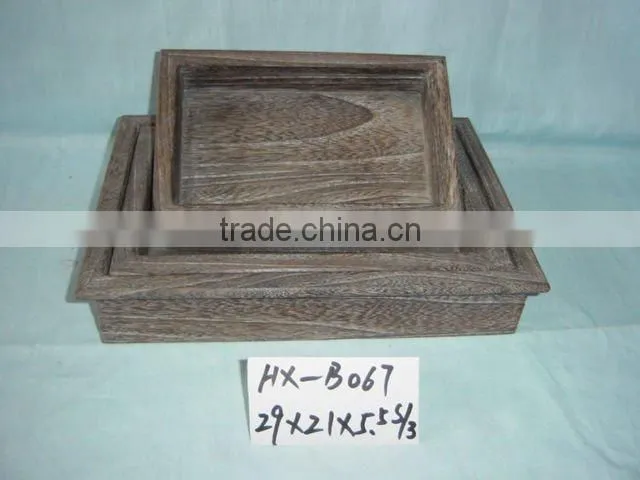storage carbonize wooden tray ,wooden plate for sale