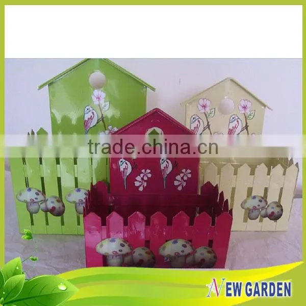Customized Designed House Shape With Cover Small Decorative Flower Pots