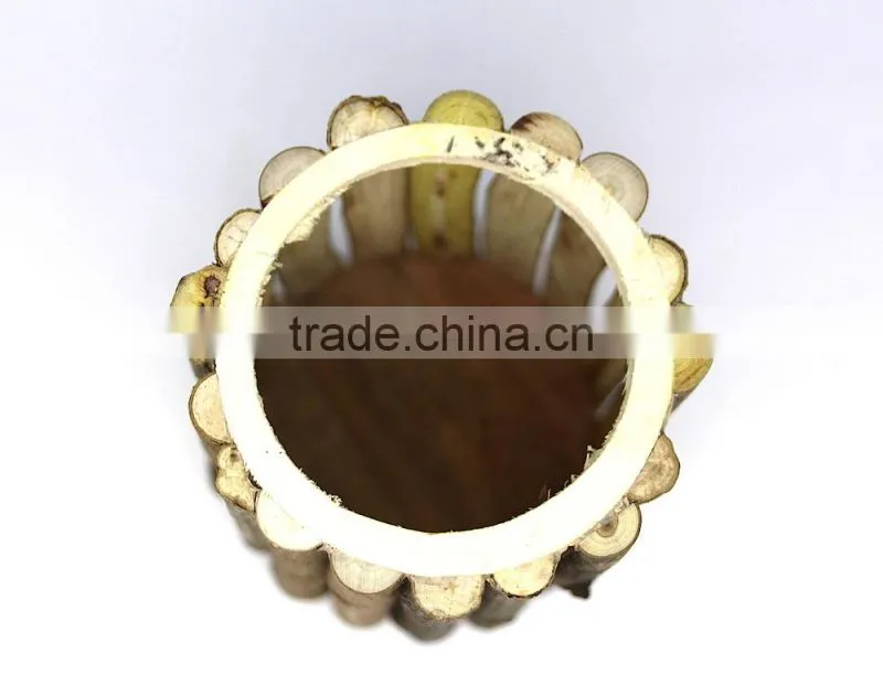Wooden Pen Holder. Wood Branch Pen Pot, Cylinder Wood Pen Holder