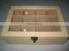 6 compartment customized wooden tea box